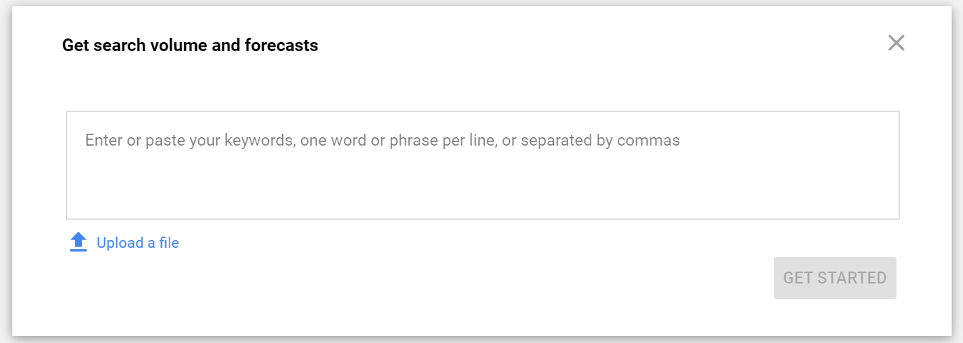 Google keyword planner tool used in Keyword research to find the right keywords to rank for.